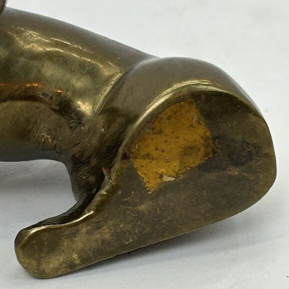 Vintage Solid Brass Sitting Bulldog Figurine 1 5/8” Tall 2 1/4” Long - Picture 6 of 11